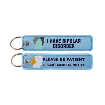 Medical Alert I Have A Bipolar Disorder Embroidered Keyring Keychain