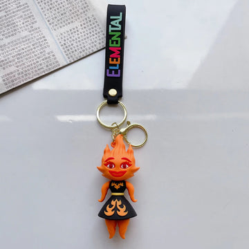 Elemental 'Ember Lumen' Keyring Silicone Keychain