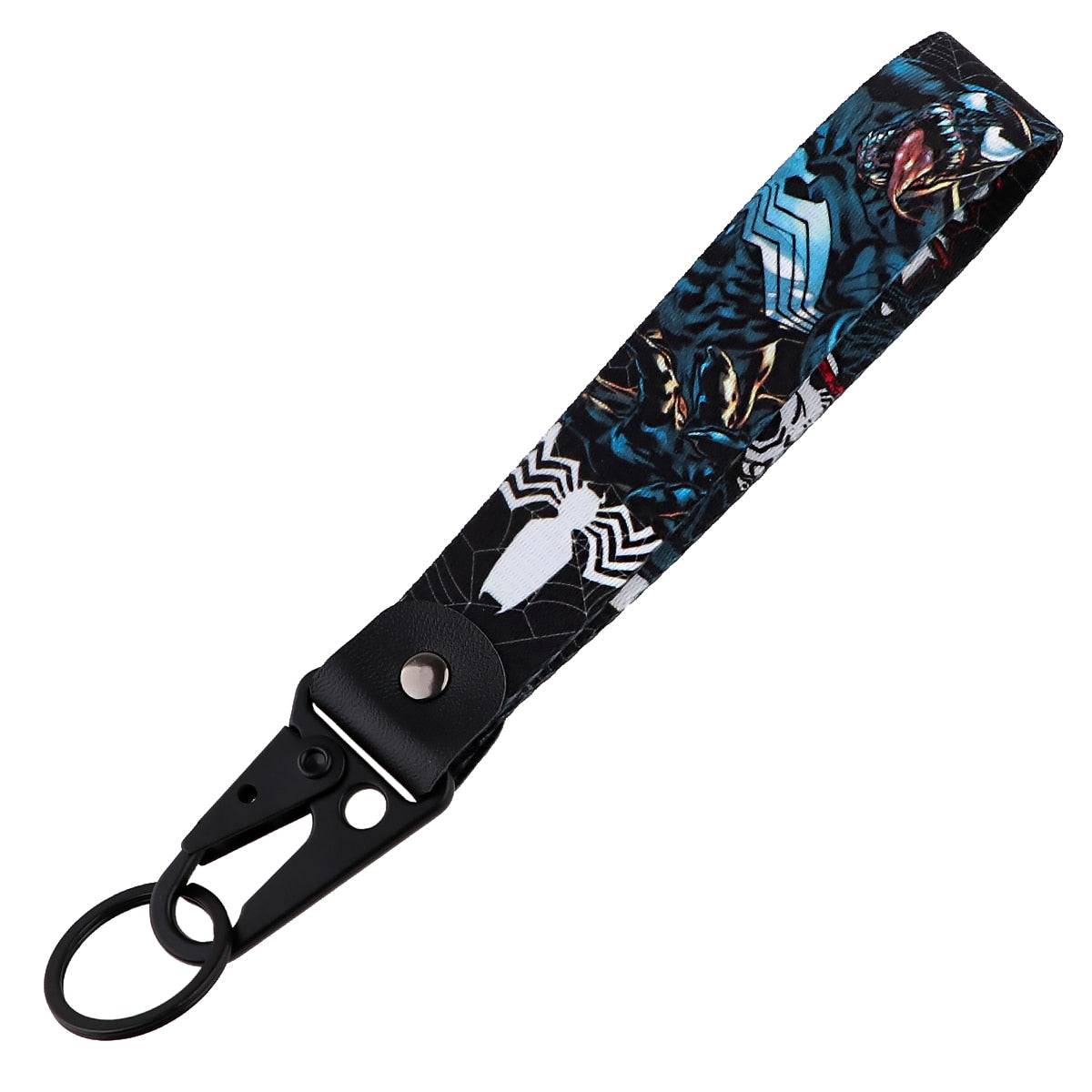 Spiderman 'Venom' Wrist Lanyard Keychain with Keyring Clip