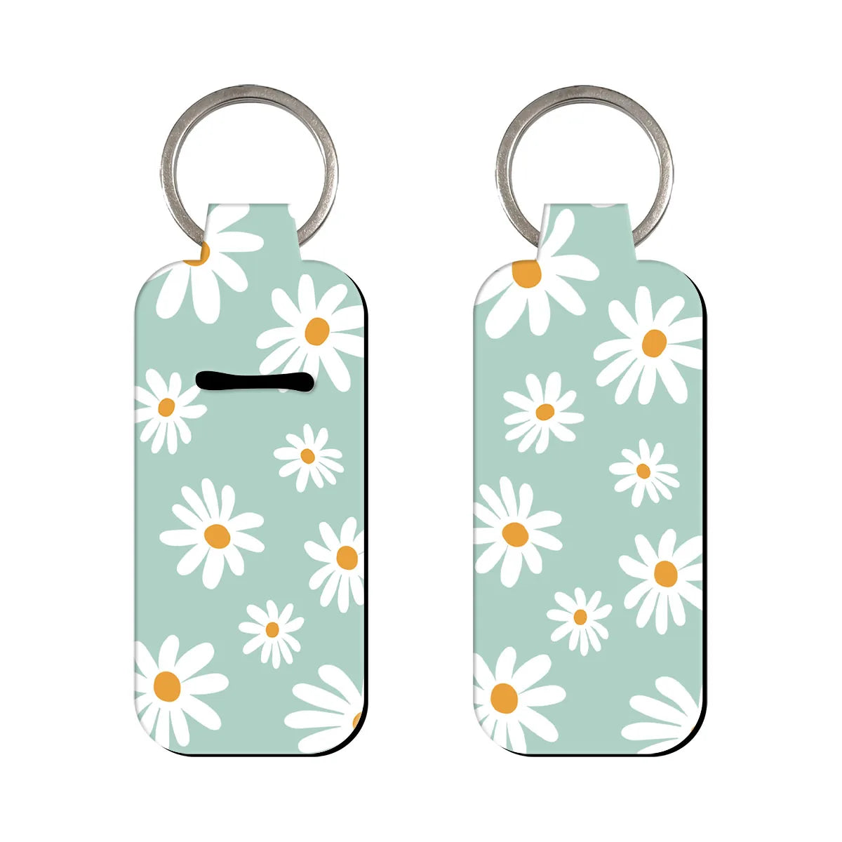 Blooms of Nature White Daisy Lipstick Holder Keychain