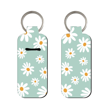 Blooms of Nature White Daisy Lipstick Holder Keychain