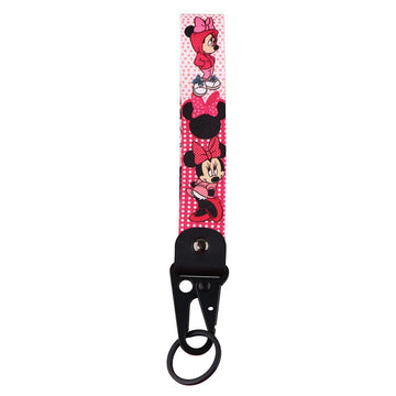 'Minnie Mouse' Wrist Lanyard Keychain with Keyring Clip