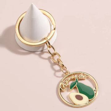 Fruit 'Avocado' Enamel Keyring Keychain