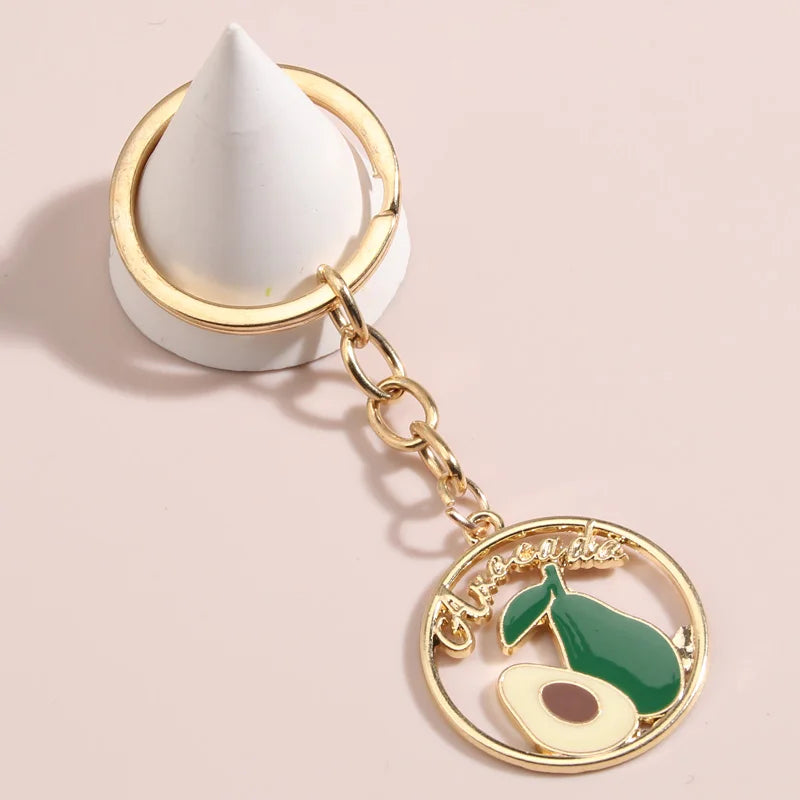 Fruit 'Avocado' Enamel Keyring Keychain