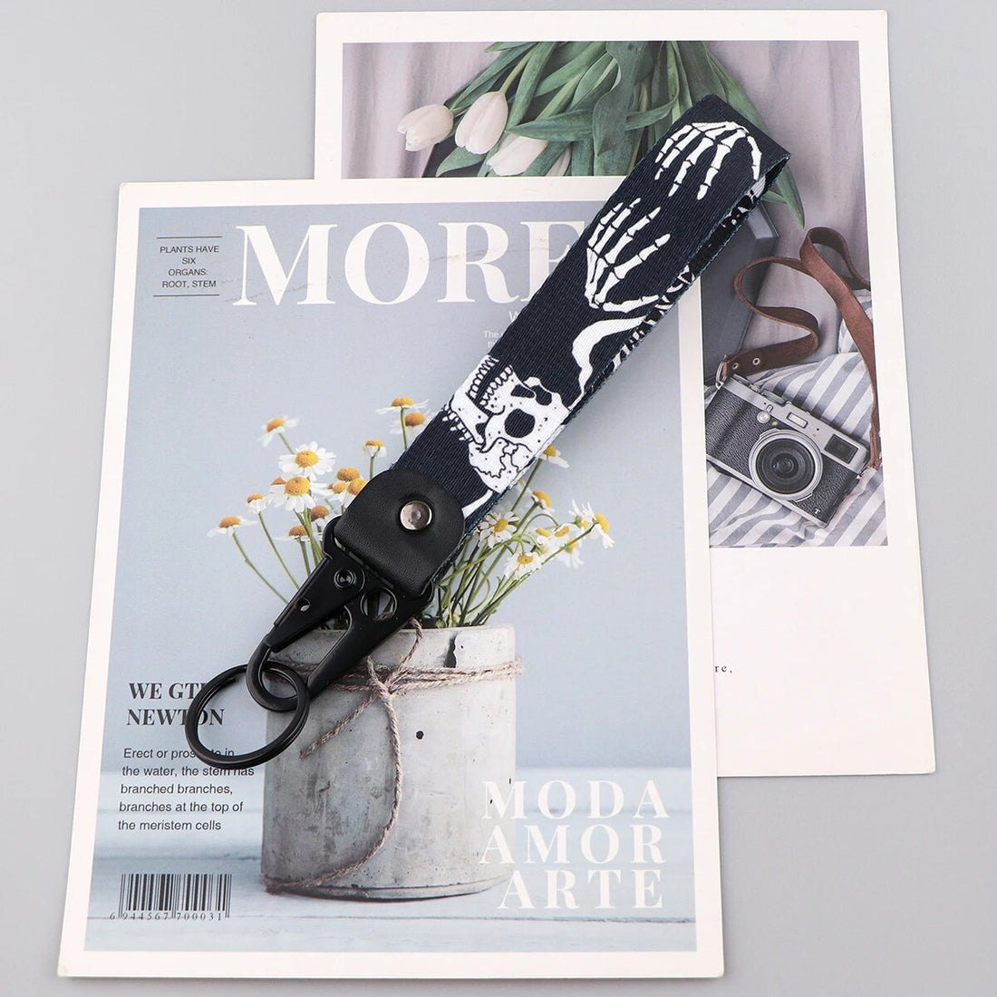 Skeleton Wrist Lanyard Keychain with Keyring Clip