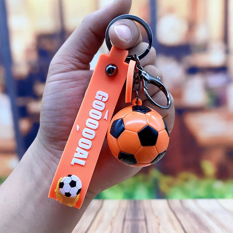 Football 'Orange' Keyring Resin Keychain
