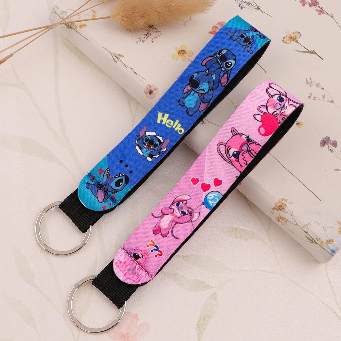 Lilo & Stitch ‘Angel' Wrist Lanyard Keyring Clip Keychain
