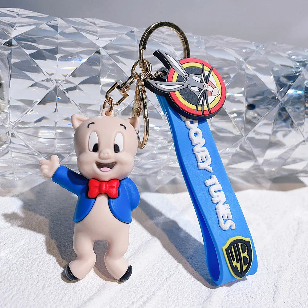 Looney Tunes 'Porky Pig' Keyring Silicone Keychain