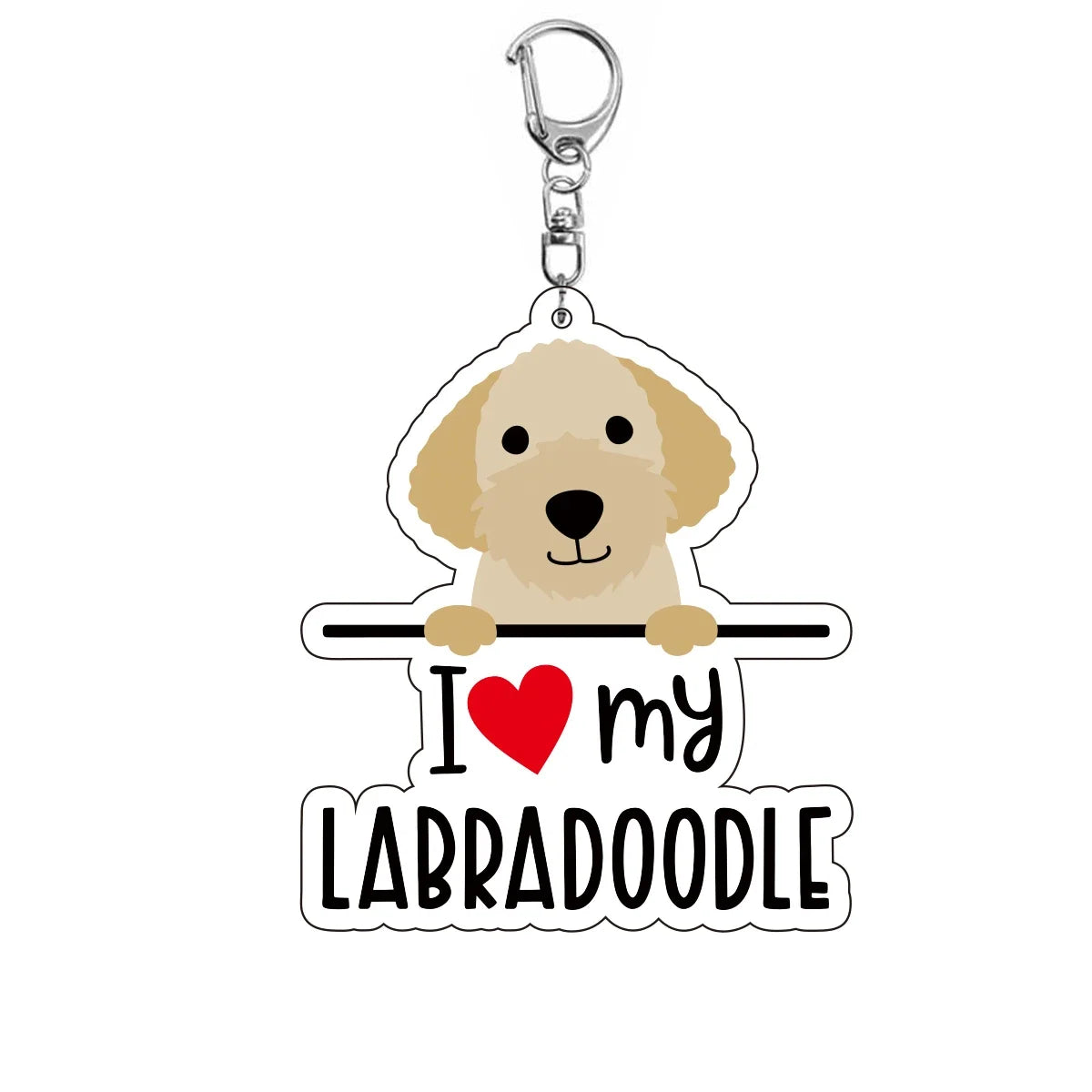 Dog 'I <3 My Labradoodle' Keyring Plastic Keychain