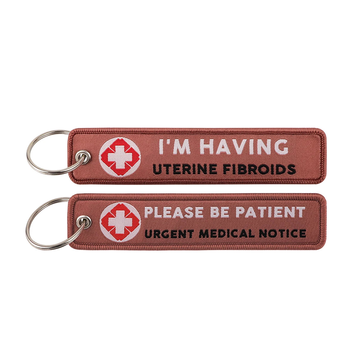 Medical Alert I'm Having Uterine Fibroids Embroidered Keyring Keychain