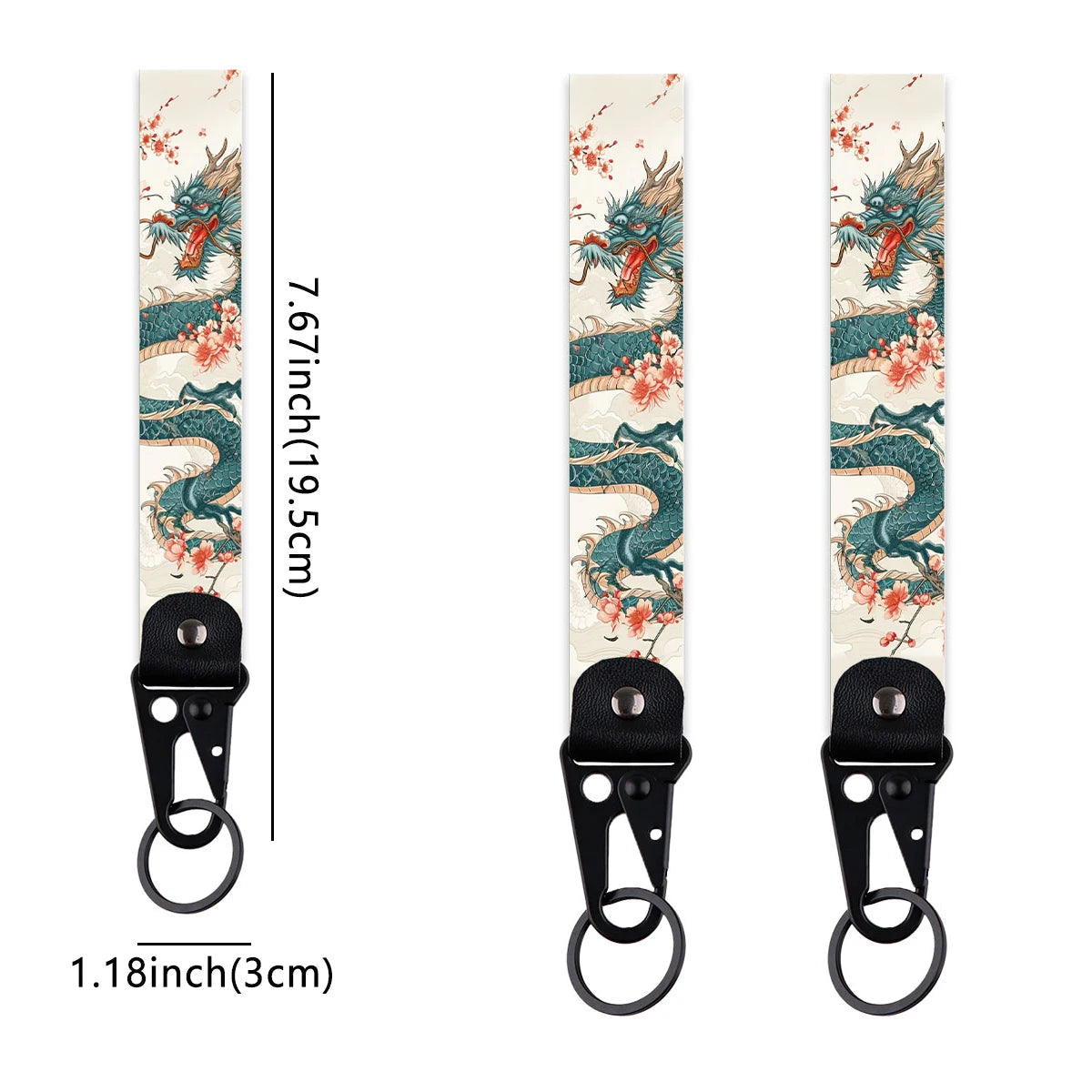 Van Gogh 'The Great Wave Starry Night' Wrist Lanyard Keyring Clip Keychain Starry Sky
