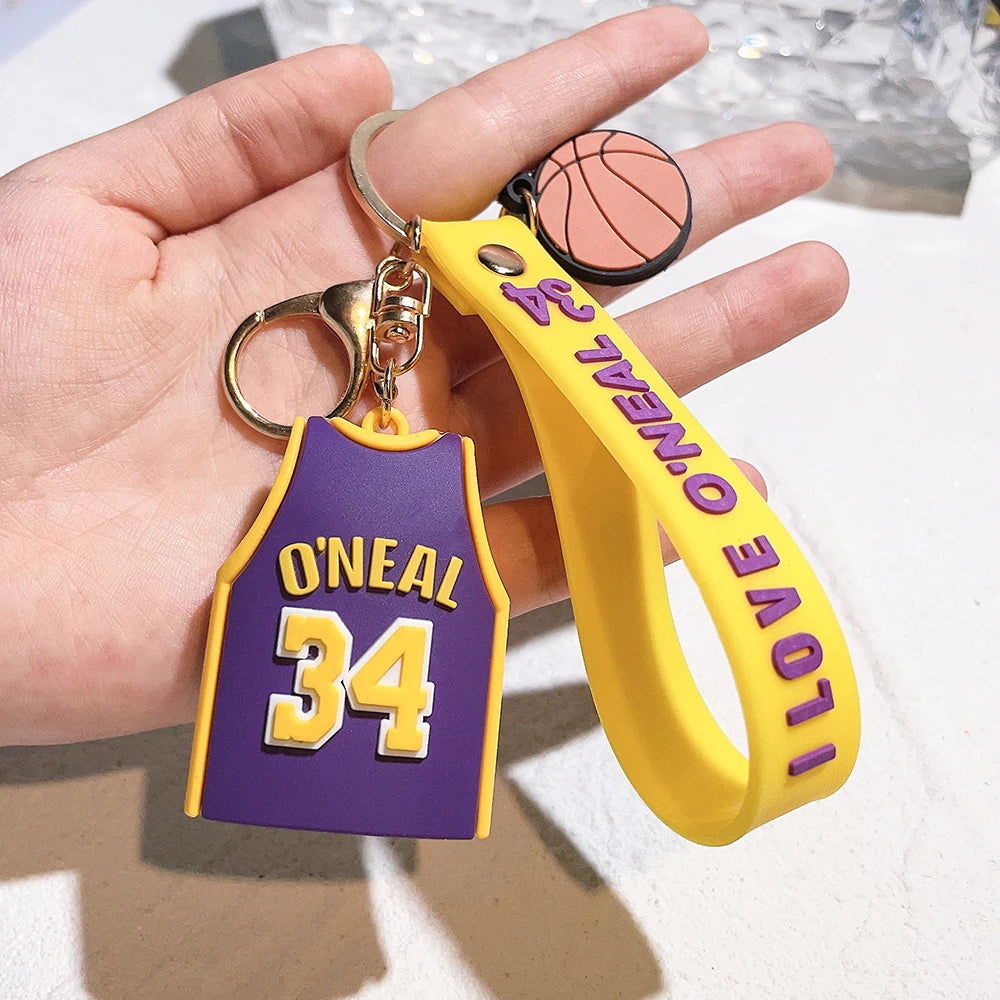 Basketball Jersey 'O'Neal 34 | I Love O'Neal 24' Keyring Silicone Keychain