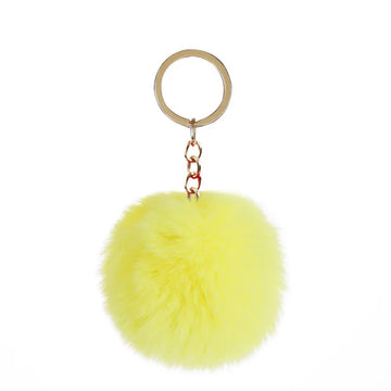 Fur Yellow Keyring Rubber Keychain
