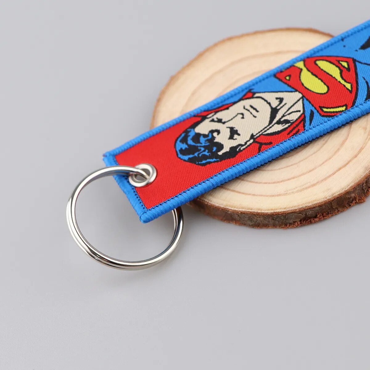 Superhero 'Superman' Embroidered Keychain