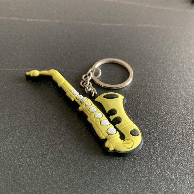 Musical Instrument 'Saxophone' Keyring Metal Keychain