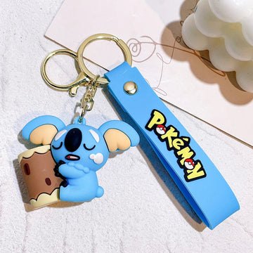 Pokemon 'Sleeping Komala' Keyring Rubber Keychain