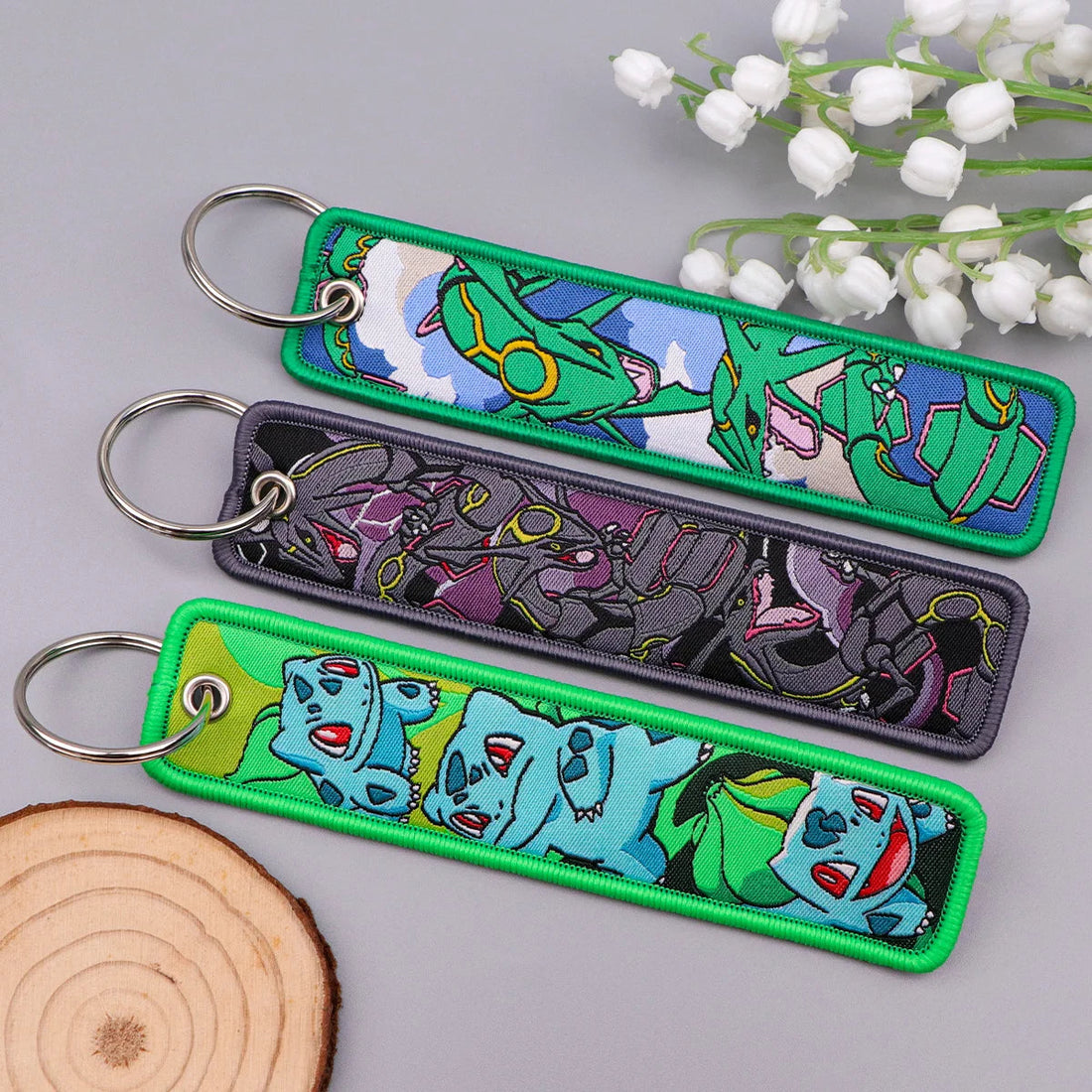 Pokemon 'Kawaii Rayquaza' Embroidered Keyring Keychain
