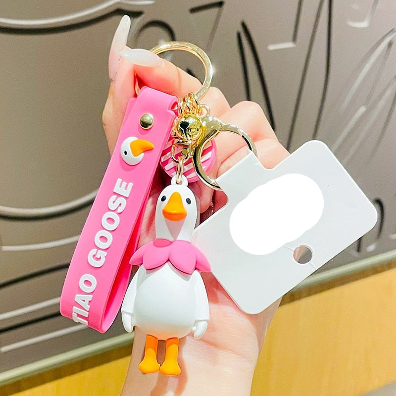 Goose 'Adorable Pink Goose' Keyring Keychain