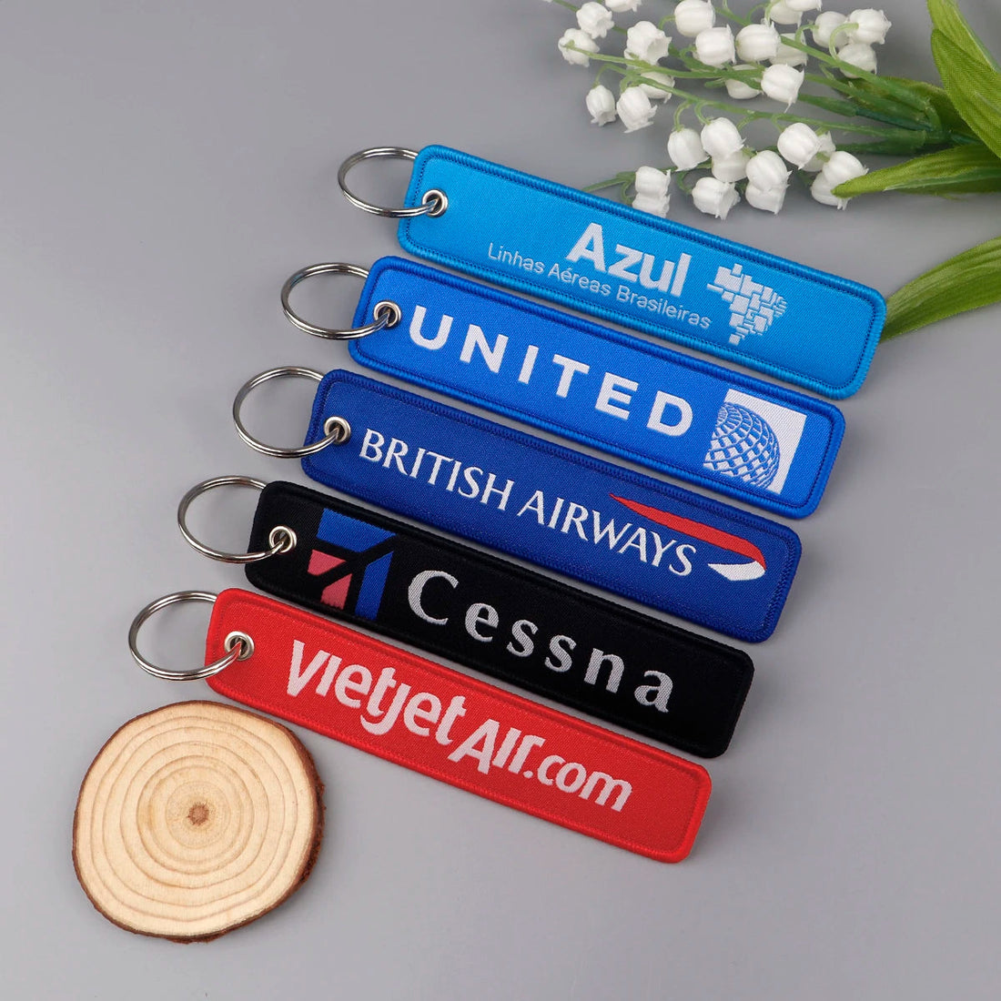 Airline Tag 'VietJet Air' Embroidered Keyring Keychain