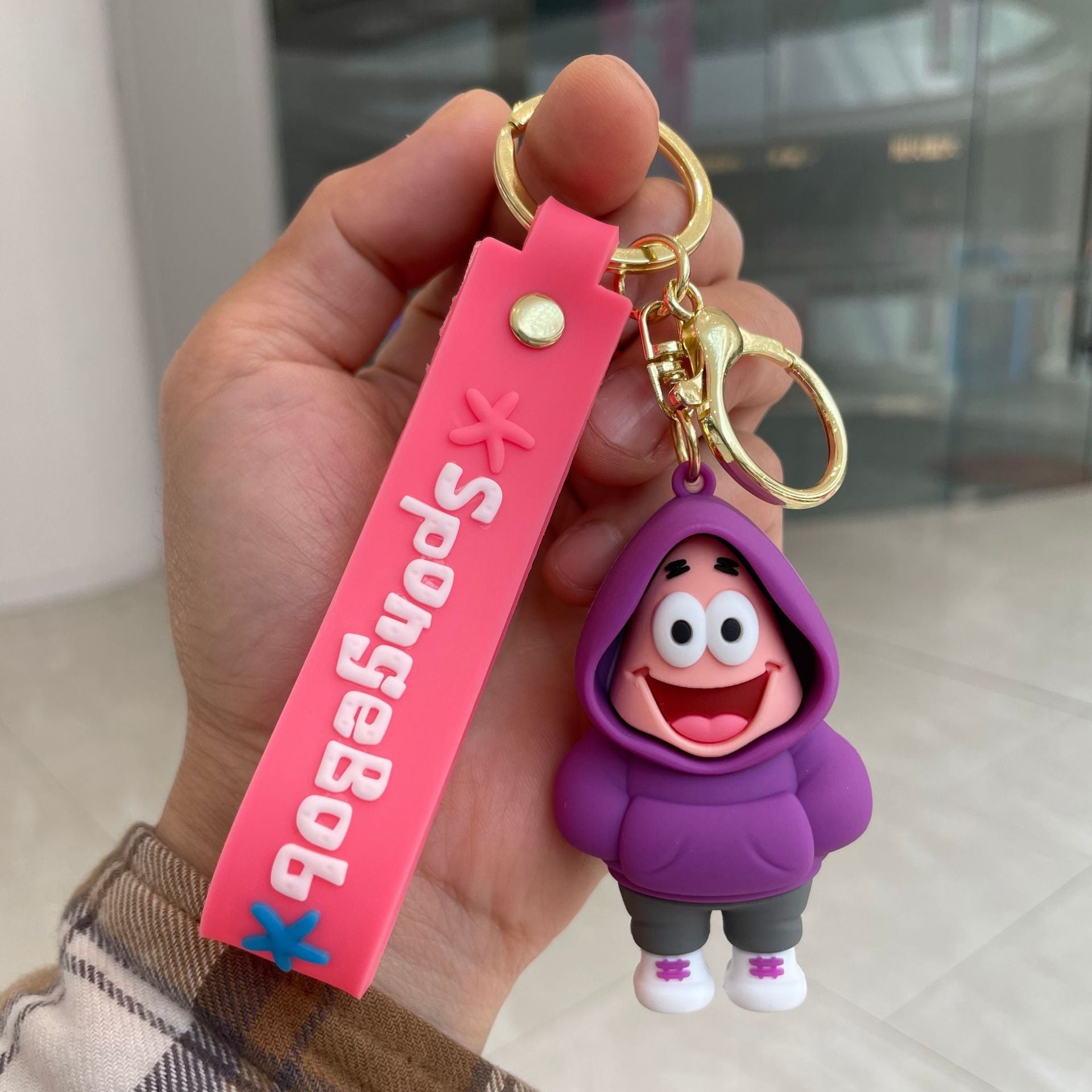 SpongeBob SquarePants Anime 'Patrick | Violet Hoodie' Keyring PVC Keychain