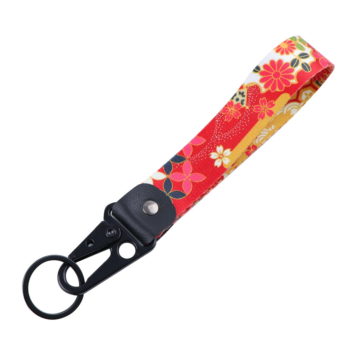 Flowers 'Daisy and Daffodil' Wrist Lanyard Keyring Clip Keychain