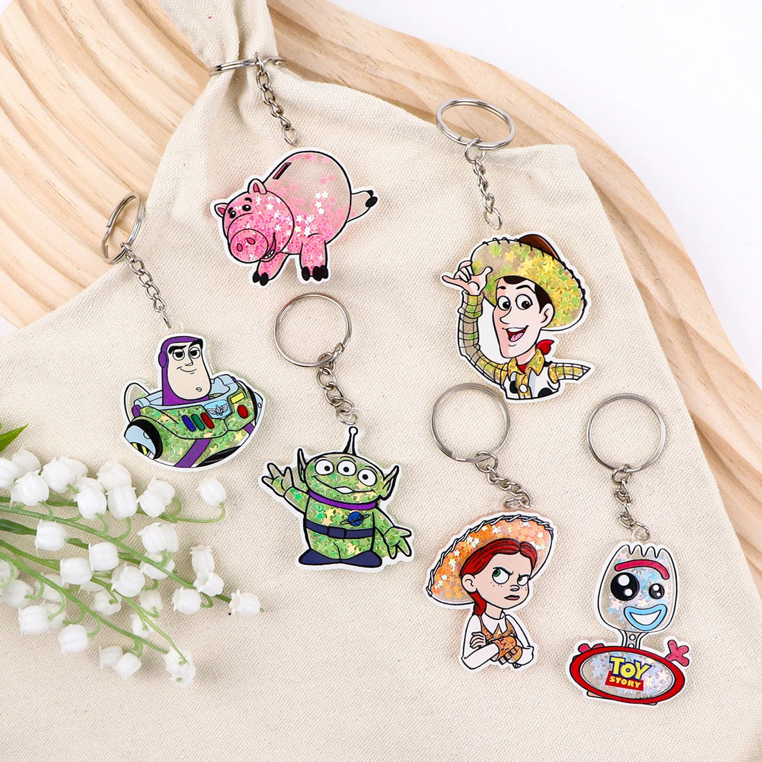 Toy Story Hamm Glitter Star Acrylic Keyring Keychain