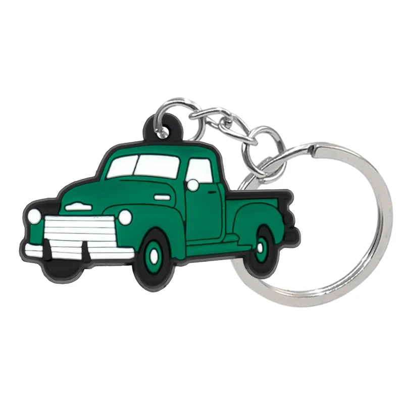 'Vintage | Pick Up Truck' Keyring Rubber Keychain