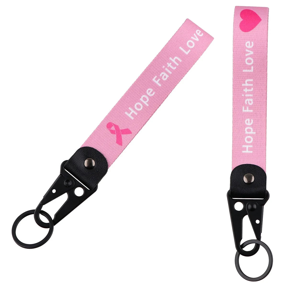 Hope Faith & Love Wrist Lanyard Keychain with Keyring Clip