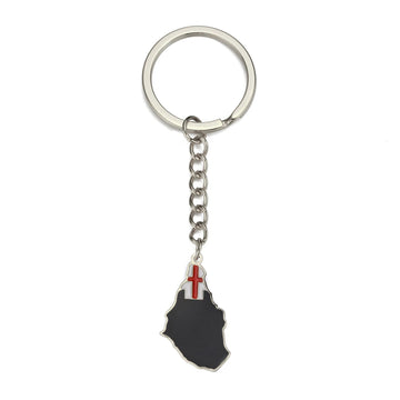 Flag Map 'Montserrat' Keyring Metal Keychain