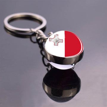 Europe Flag 'Malta' Keyring Metal Keychain