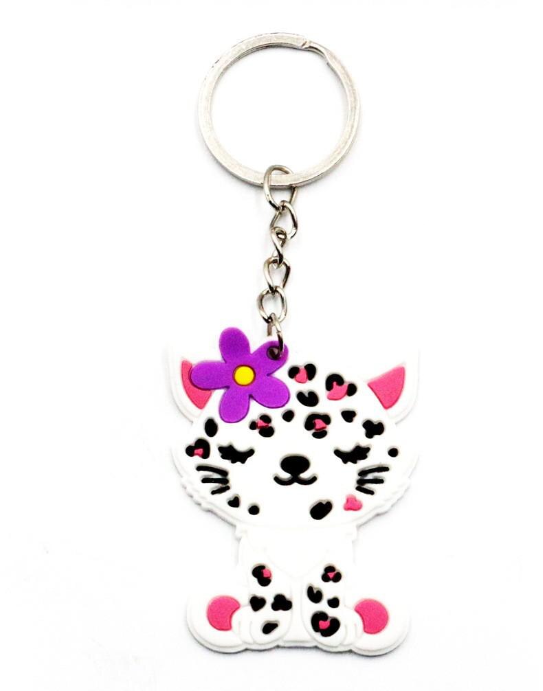 Cartoons 'Cute Kitty Cat' Keyring Silicone Keychain