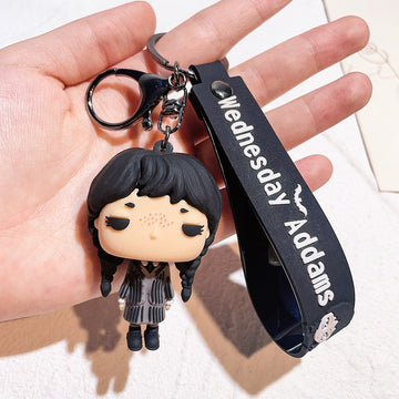 Addams Family 'Wednesday Addams | Chibi' Keyring Silicone Keychain