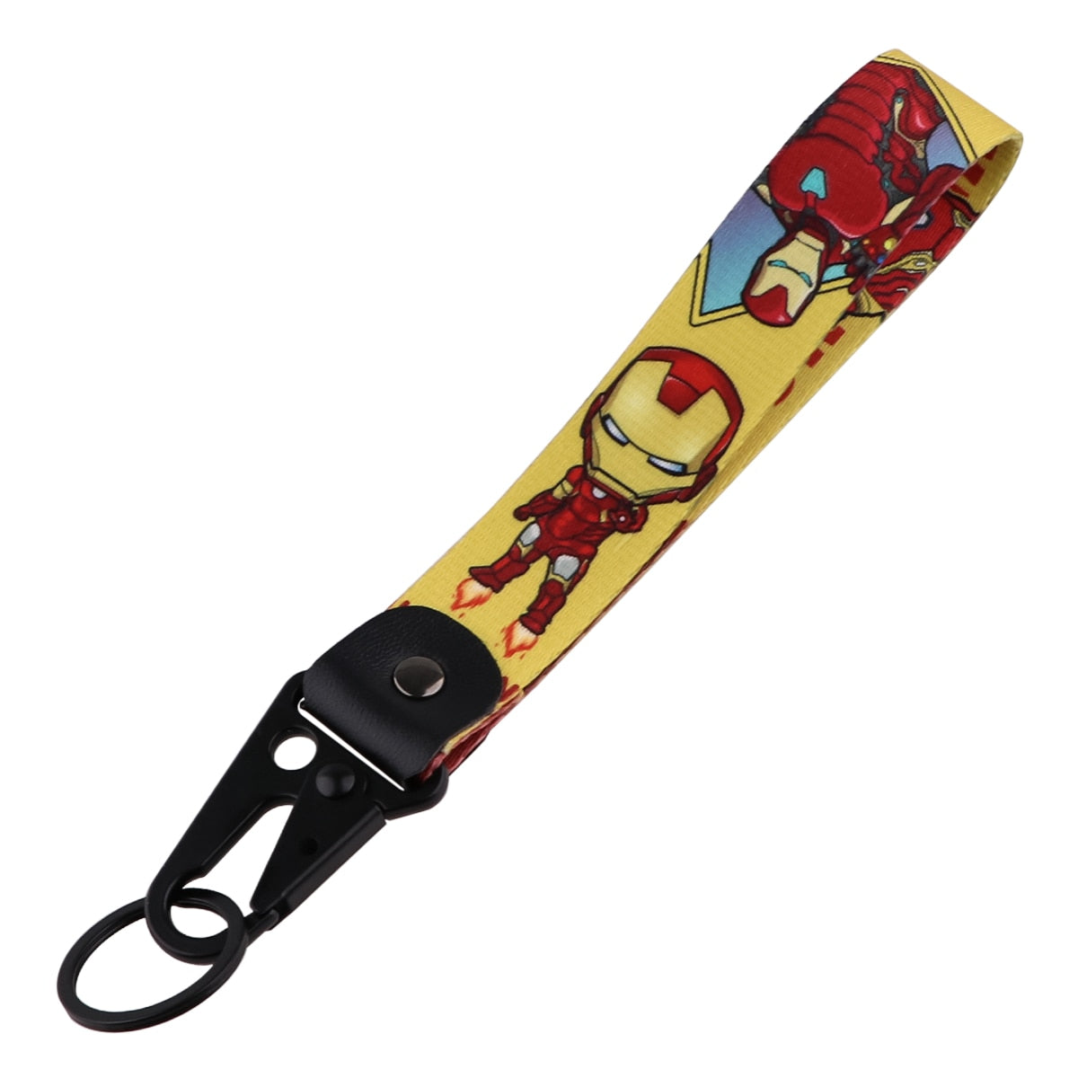 Superhero 'Iron Man' Wrist Lanyard Keychain with Keyring Clip