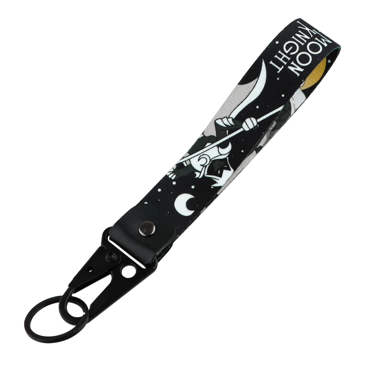 Superhero 'Moon Knight' Wrist Lanyard Keychain with Keyring Clip