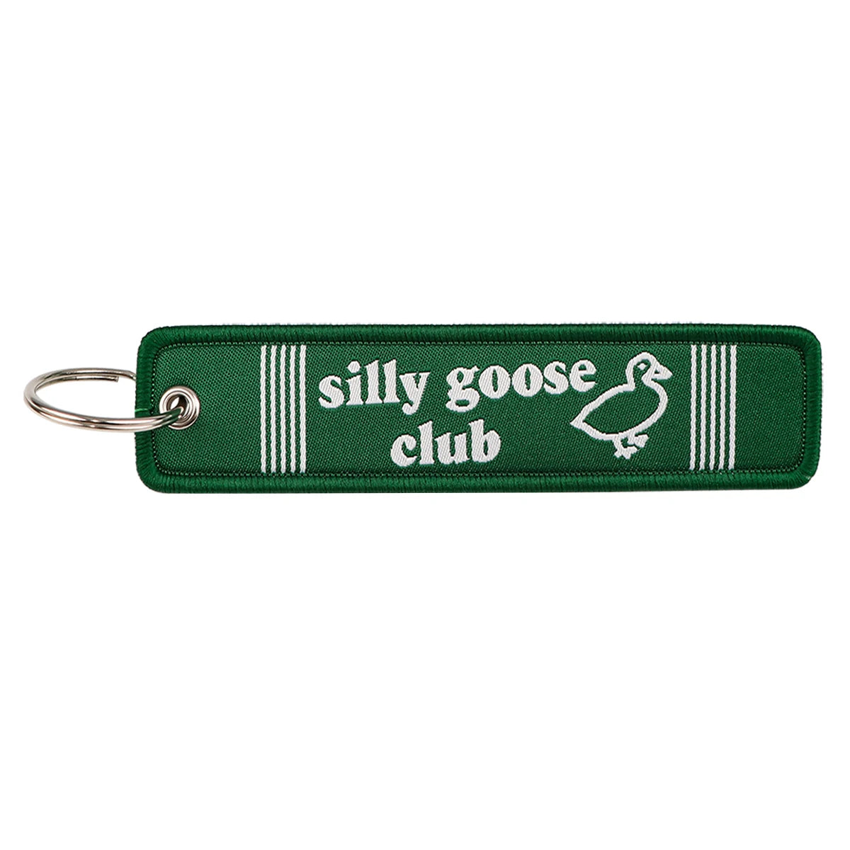 'Silly Goose Club' Embroidered Metal Keychain