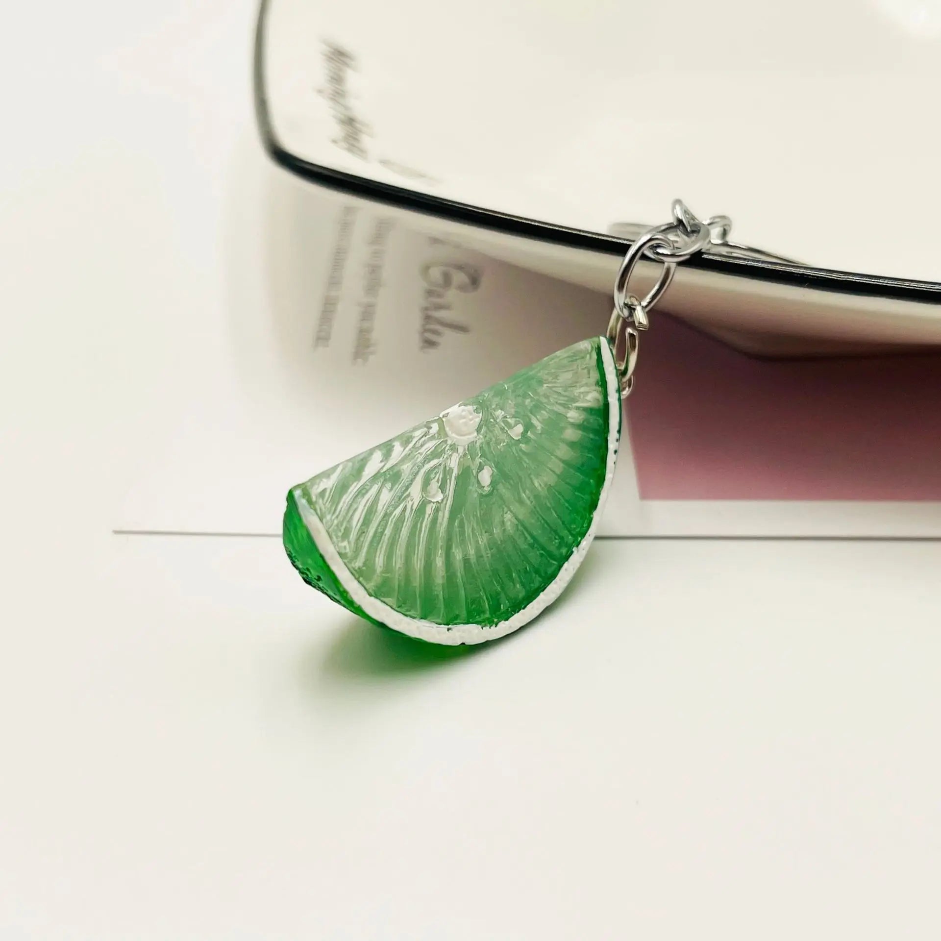 Fruit 'Lime Wedge' Keyring Resin Keychain
