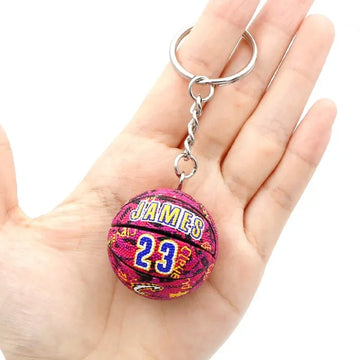 Basketball 'James 23' Keyring Rubber Keychain
