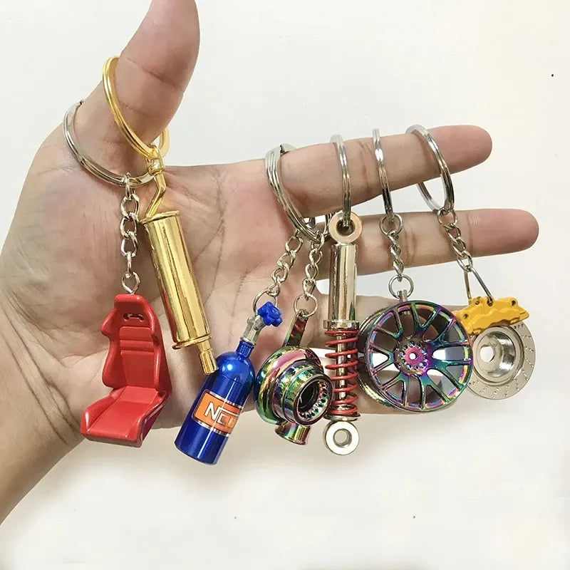 Car 'Shock Absorber' Keyring Metal Keychain
