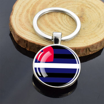 LGBT Flag 'Leather' Keyring Glass Keychain