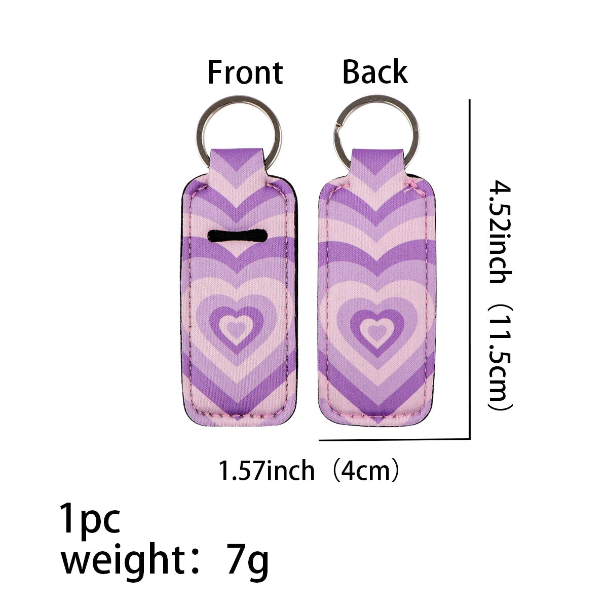 Purple Gradient Heart Lipstick Holder Keychain