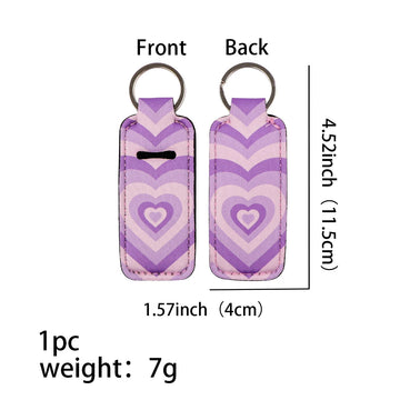 Purple Gradient Heart Lipstick Holder Keychain