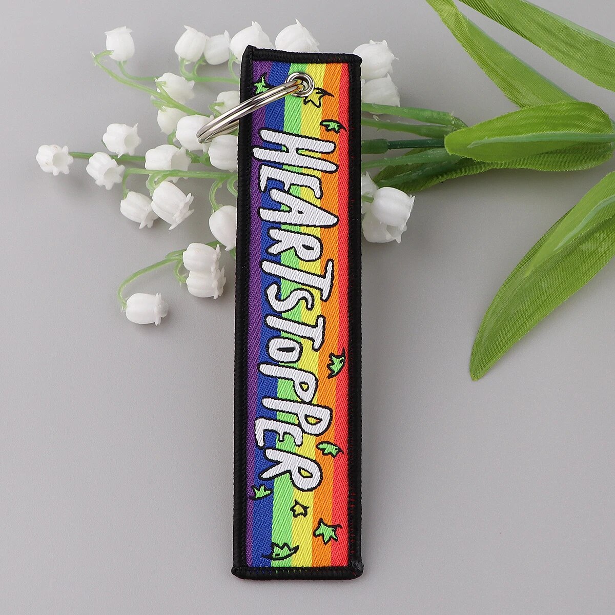 Hearts Topper Embroidered Keychain