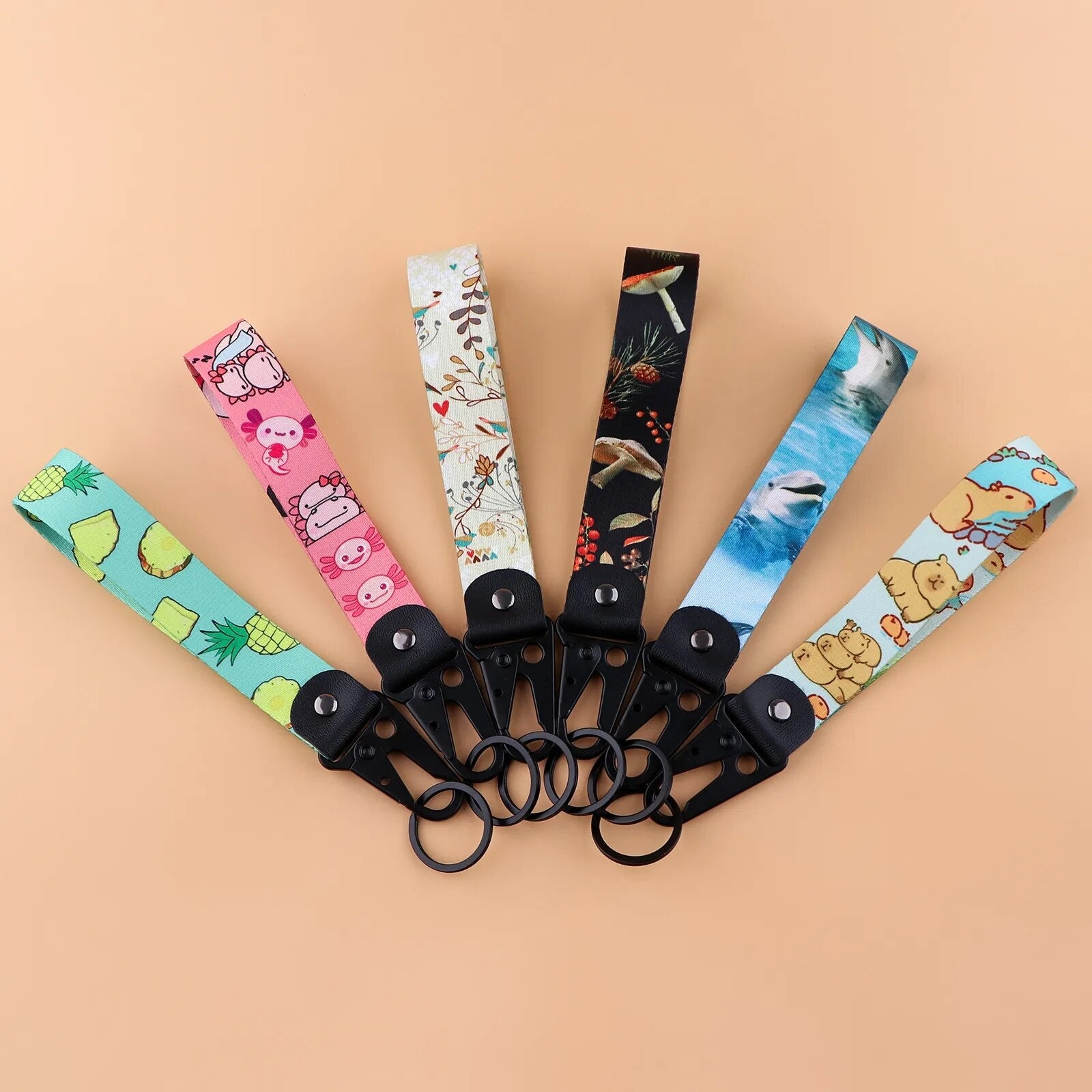 Pineapple Wrist Lanyard Keychain with Keyring Clip