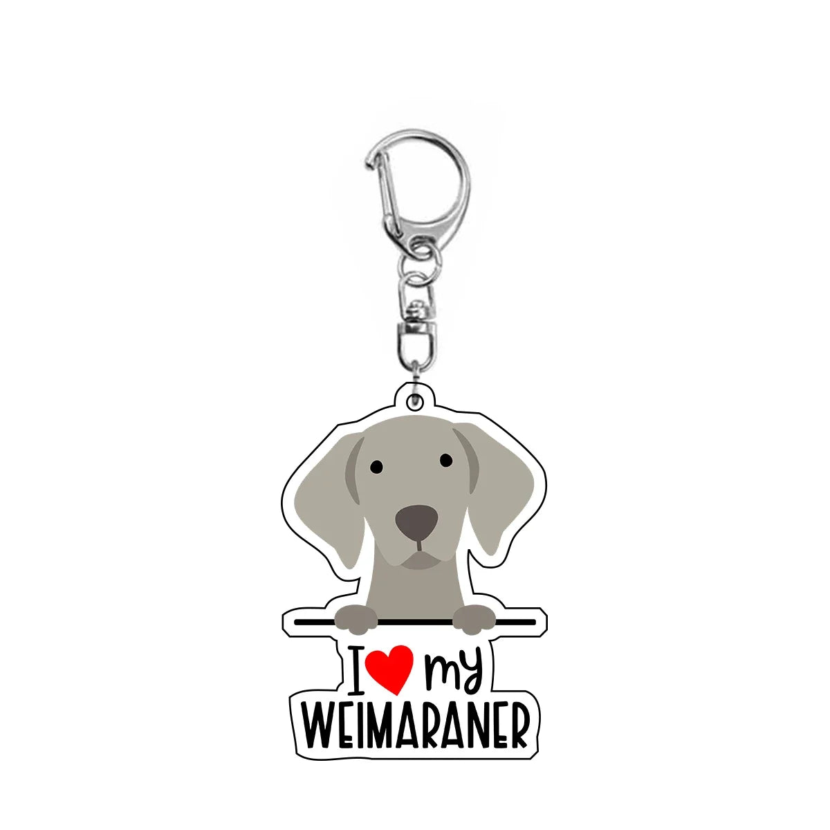 Dog 'I <3 My Weimaraner' Keyring Plastic Keychain
