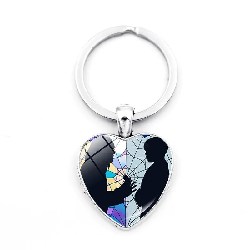 Addams Family 'Wednesday and Enid Shadow' Keyring Metal Keychain