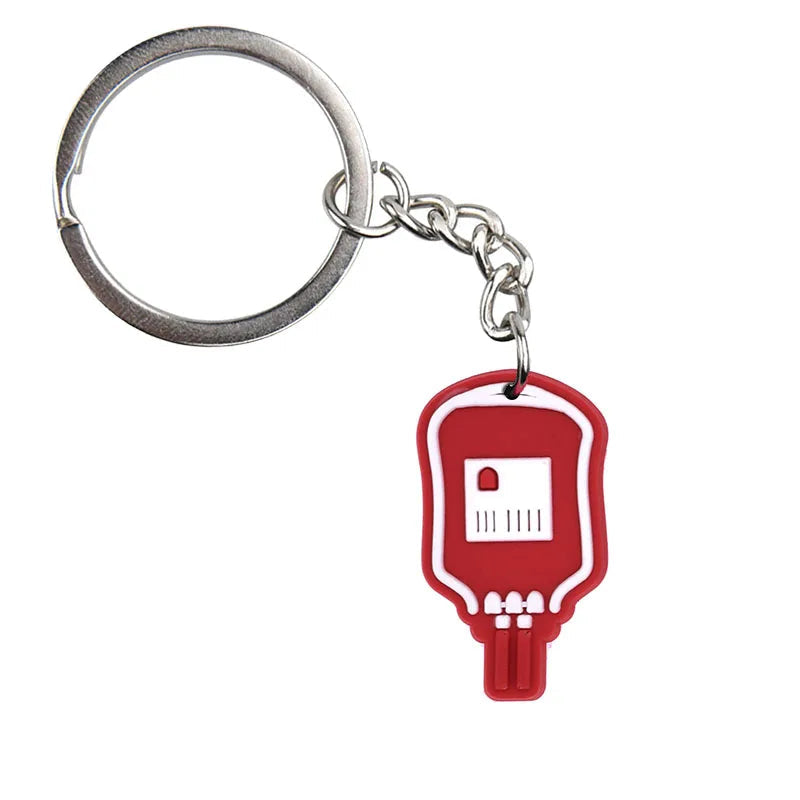 Medical Stuff 'Blood Bag' Keyring Metal Keychain