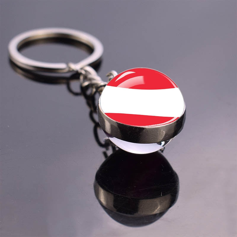 Europe Flag 'Austria' Keyring Metal Keychain