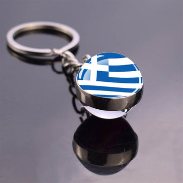 Europe Flag 'Greece' Keyring Metal Keychain