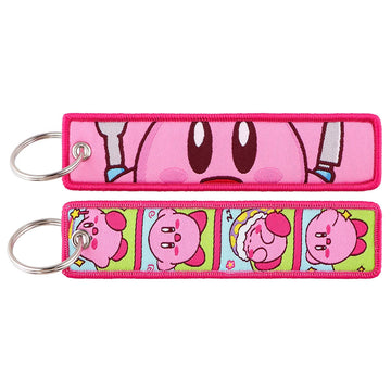 Kirby 'Happy' Embroidered Keychain