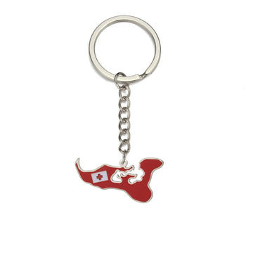 Flag Map 'Tonga' Keyring Metal Keychain